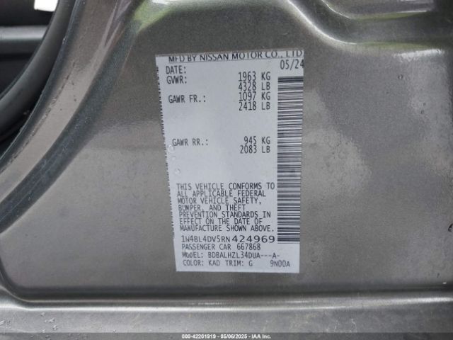 1N4BL4DV5RN424969 Nissan Altima Sv Fwd