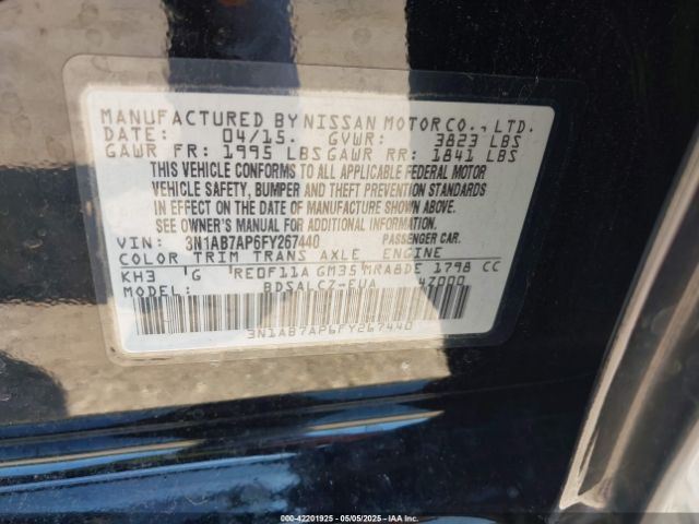 3N1AB7AP6FY267440 Nissan SENTRA S