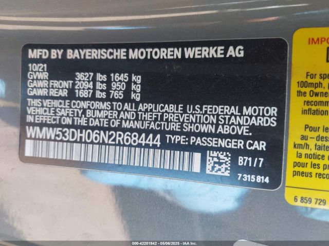 WMW53DH06N2R68444 Mini Hardtop Cooper S