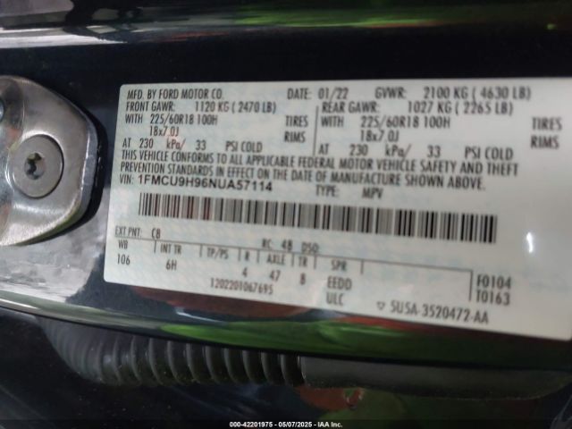 2022 FORD ESCAPE 1FMCU9H96NUA57114 Photo 8
