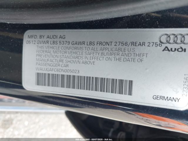 2013 AUDI A6 WAUJGAFC6DN005023 Photo 8