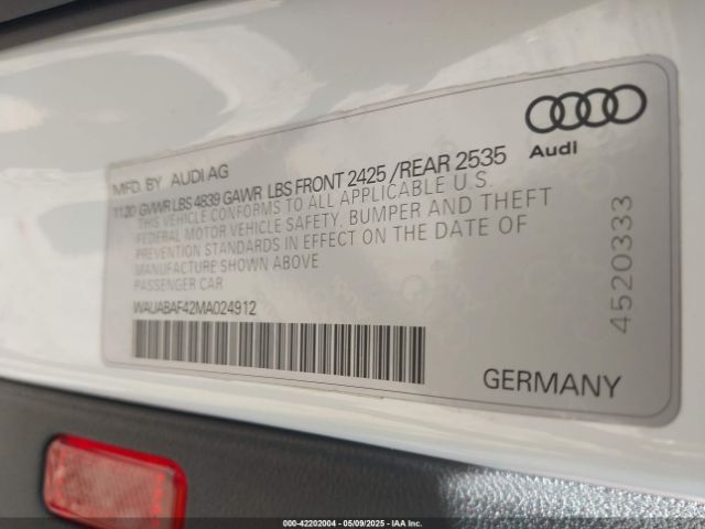 WAUABAF42MA024912 Audi A4 Premium 40 Tfsi Quattro S Tronic