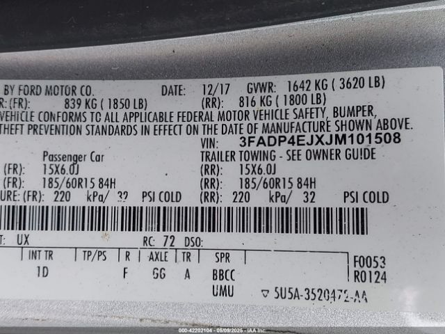 2018 FORD FIESTA 3FADP4EJXJM101508 Photo 8