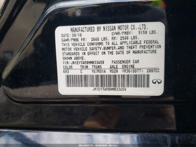 JN1EV7AR9HM833459 Infiniti Q50 3.0t Premium