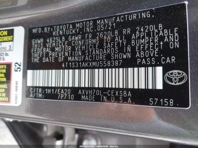 4T1S31AKXMU558387 Toyota Camry Se Hybrid