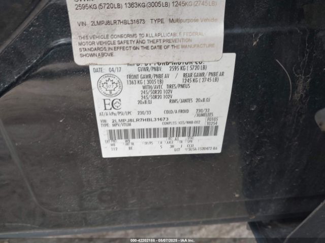 2LMPJ8LR7HBL31673 Lincoln Mkx Reserve
