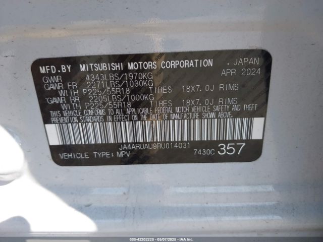 2024 MITSUBISHI OUTLANDER SPORT JA4ARUAU9RU014031 Photo 8
