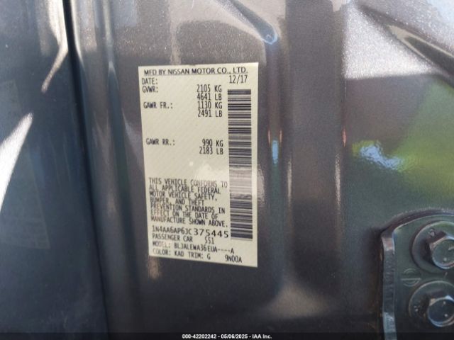 1N4AA6AP6JC375445 Nissan Maxima 3.5 Sl