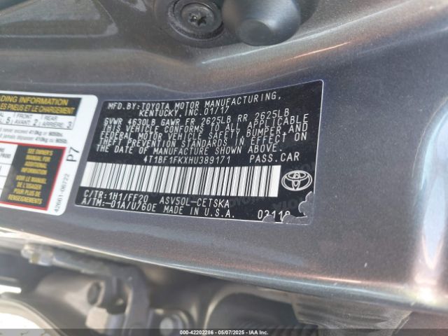 4T1BF1FKXHU389171 Toyota CAMRY SE