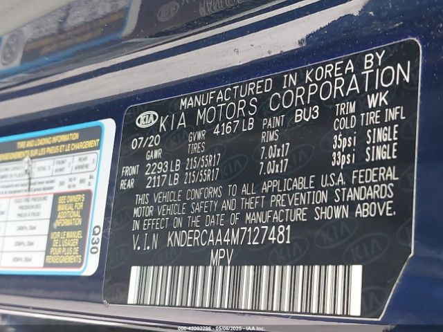 KNDERCAA4M7127481 KIA nu mpi