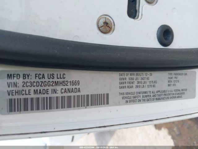 2021 DODGE CHALLENGER 2C3CDZGG2MH521669 Photo 8