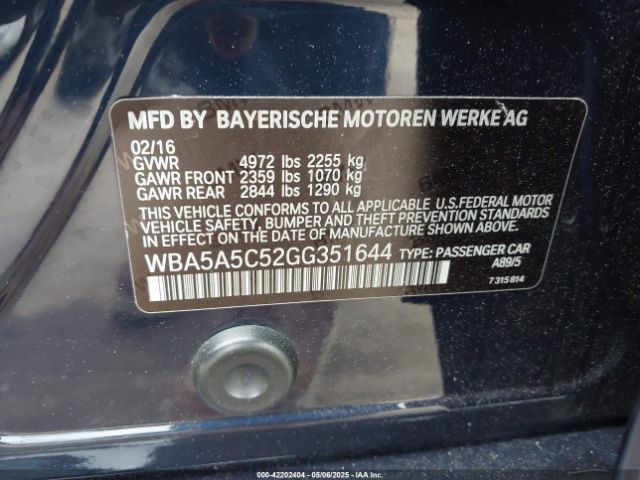 WBA5A5C52GG351644 BMW 528I