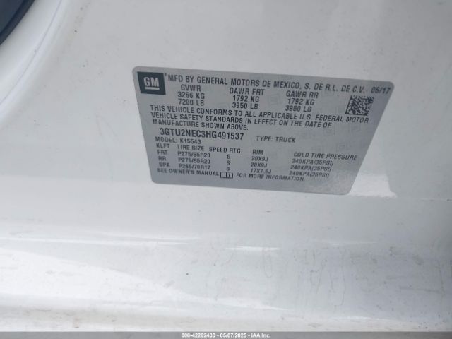3GTU2NEC3HG491537 GMC Sierra 1500 Slt