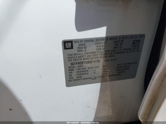 2011 CADILLAC SRX 3GYFNDEYXBS614786 Photo 8