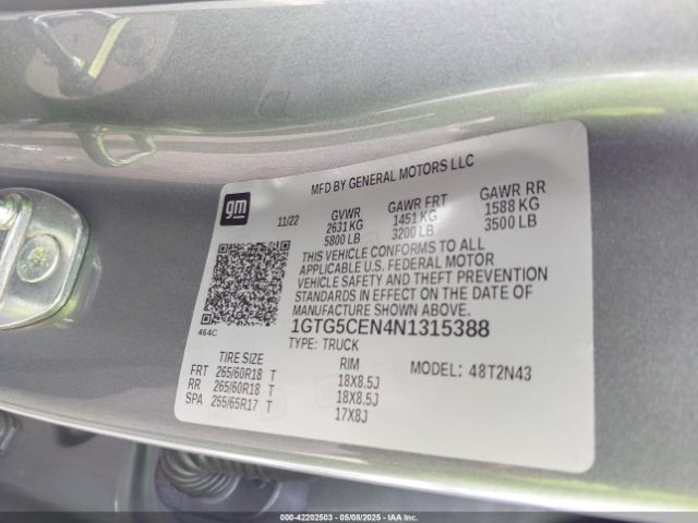 1GTG5CEN4N1315388 GMC Canyon 2wd  Short Box Elevation
