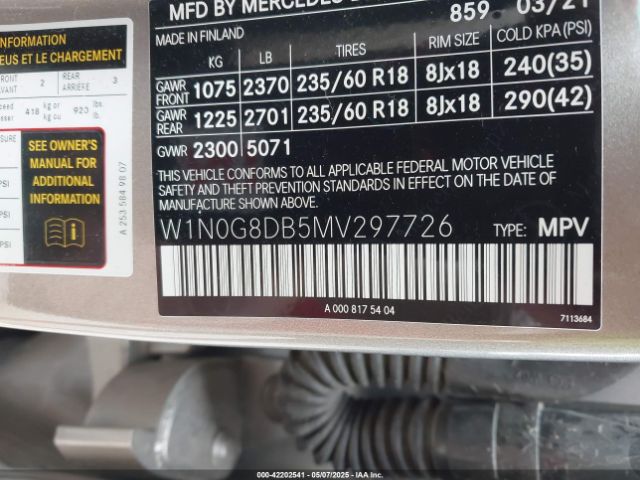 W1N0G8DB5MV297726 Mercedes-Benz m264
