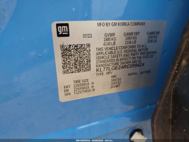 KL77LGE24RC099424 Chevrolet Trax Fwd 1rs