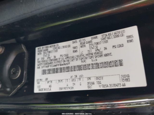 1FTMF1C84FFB49007 Ford F-150 Xl
