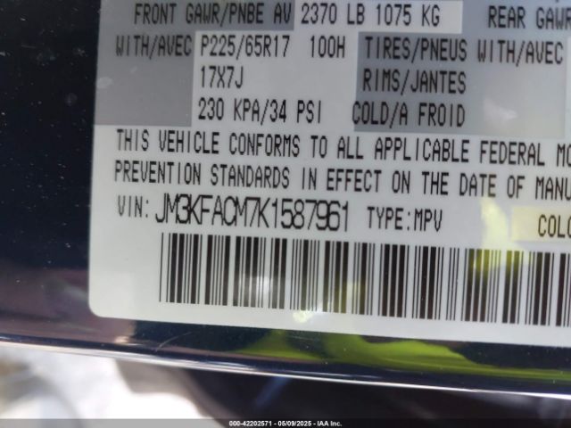 JM3KFACM7K1587961 Mazda Cx-5 Touring