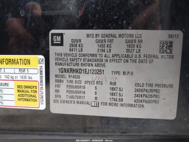2014 CHEVROLET TRAVERSE 1GNKRHKD1EJ120251 Photo 8