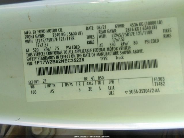1FT7W2B62NEC35228 Ford F-250 Xl