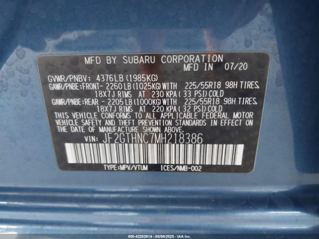 2021 SUBARU CROSSTREK JF2GTHNC7MH218386 Photo 8