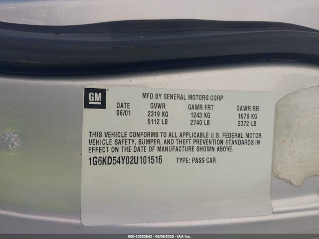 2002 CADILLAC DEVILLE 1G6KD54Y02U101516 Photo 8