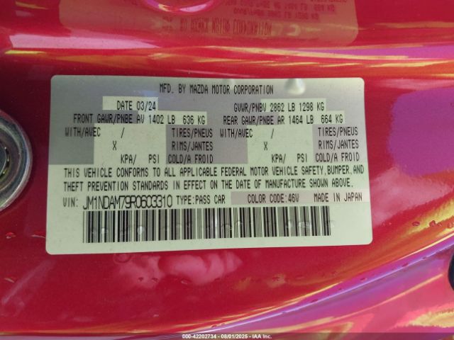 2024 MAZDA MX-5 MIATA RF JM1NDAM79R0603310 Photo 8