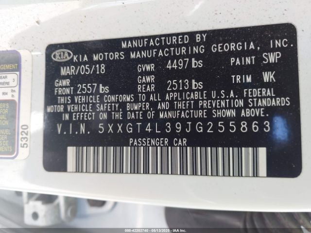 2018 KIA OPTIMA 5XXGT4L39JG255863 Photo 8