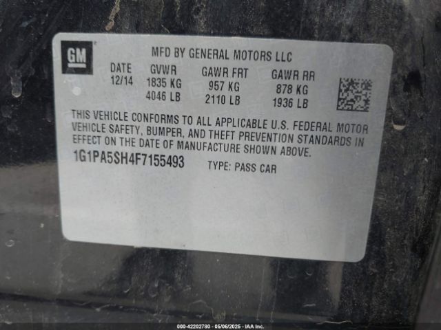 1G1PA5SH4F7155493 Chevrolet Cruze Ls Auto