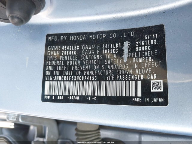 JHMCR6F5XHC024453 Honda lfa1