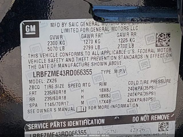 LRBFZME43RD066355 Buick Envision Preferred Awd