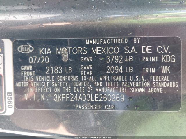 2020 KIA FORTE 3KPF24AD3LE260269 Photo 8