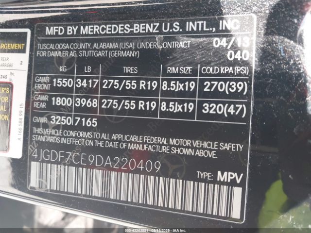 2013 MERCEDES-BENZ GL 450 4JGDF7CE9DA220409 Photo 8