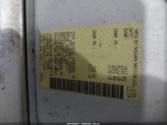 1N4AL3AP1FN367872 Nissan Altima 2.5 S