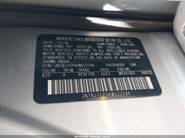 JN1BJ1CP5KW522596 Nissan Rogue Sport Sv