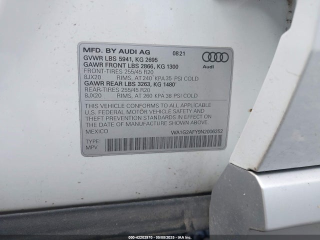 2022 AUDI Q5 WA1G2AFY9N2006252 Photo 8