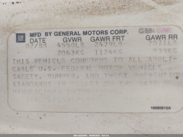 1988 CADILLAC DEVILLE 1G6CD1156J4269375 Photo 8