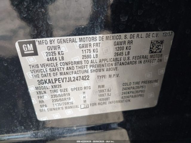 3GKALPEV7JL247422 GMC Terrain Slt