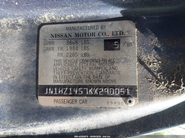 1989 NISSAN 300ZX JN1HZ14S7KX290051 Photo 8
