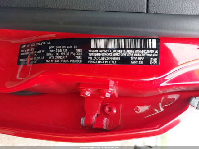 ZACCJBBB2HPF86999 Jeep Renegade Latitude 4x4