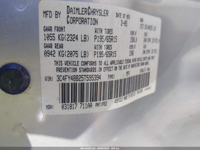 2005 CHRYSLER PT CRUISER 3C4FY48B25T595394 Photo 8