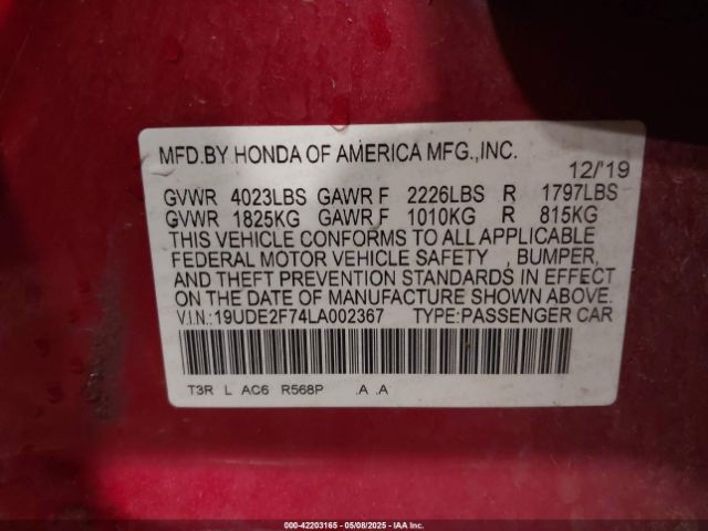 2020 ACURA ILX 19UDE2F74LA002367 Photo 8