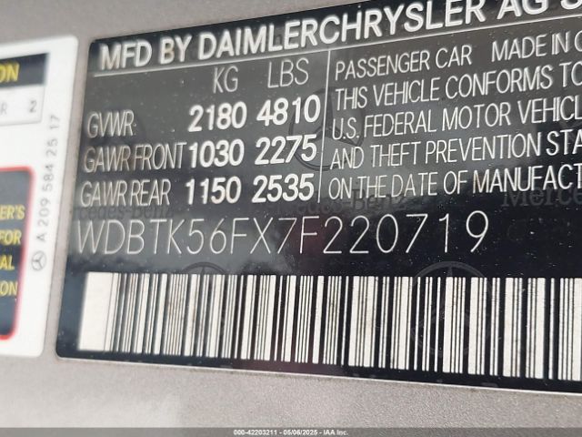 2007 MERCEDES-BENZ CLK 350 WDBTK56FX7F220719 Photo 8