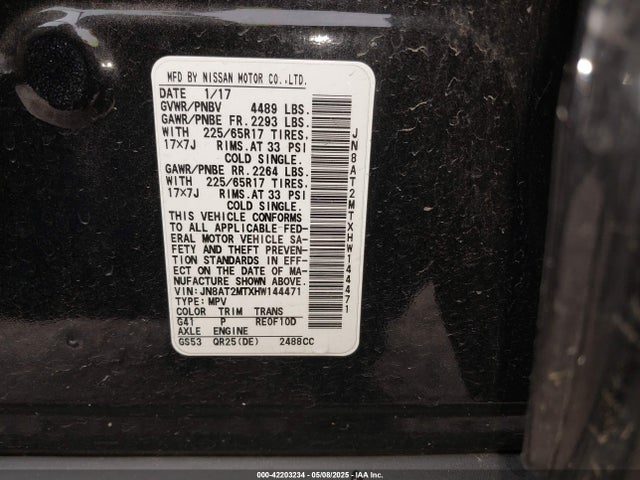 JN8AT2MTXHW144471 Nissan 2017