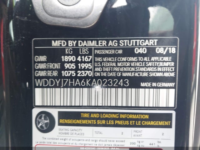 WDDYJ7HA6KA023243 Mercedes-Benz m178