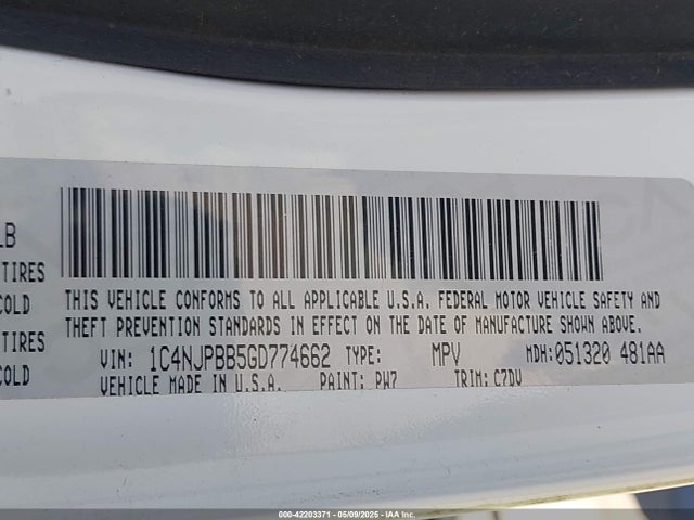 1C4NJPBB5GD774662 Jeep Patriot Sport