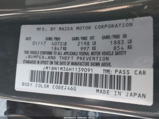JM1BN1M36H1139091 Mazda Mazda3 Grand Touring
