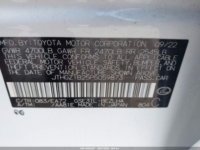 JTHGZ1B25P5059873 Lexus Is 350 F Sport