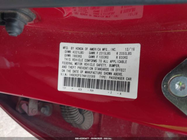 1HGCR2F57HA122069 Honda Accord Sport